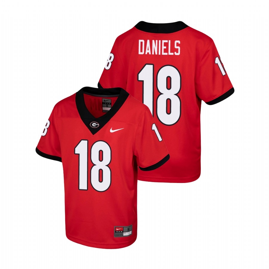 Georgia Bulldogs Youth NCAA JT Daniels #18 Red Game College Football Jersey GCR8549YT